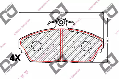 Комплект тормозных колодок DJ PARTS BP2019